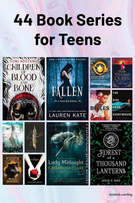 From fantastical worlds to brave heroines to blush-worthy romantic comedies, this list of the best book series for teens assures that you’ll never have to worry about being without a good book again. #books #teenbooks #bookseries Good Books For 15-16, Romantic Book Series, Book To Read For Teens, Books For 14+, Good Book Series To Read, Good Books To Read For Teens, Teen Books To Read, Good Books For Teens, Book Recommendations For Teens