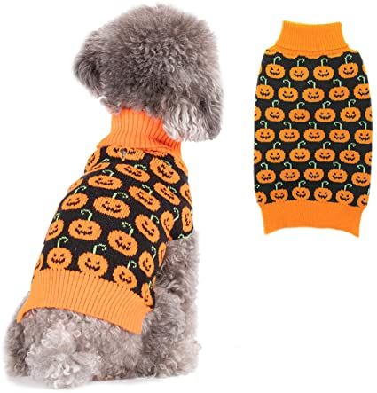 Sweaters For Dogs, Halloween Knit, Christmas Pet Clothes, Halloween Sweaters, Puppy Jacket, Trick Or Treat Costume, Pet Sweaters, Sweater Pumpkins, Small Dog Sweaters