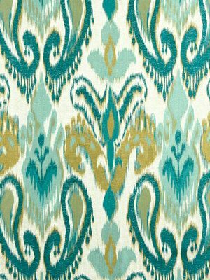 Ikat Bedding, French Country Fabric, Country Fabric, Break Of Day, Peacock Fabric, Turquoise Fabric, Schumacher Fabric, Calico Fabric, Robert Allen Fabric