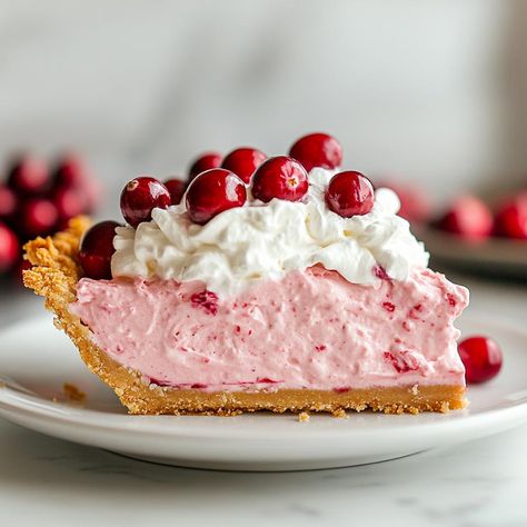 No-Bake Cranberry Cream Pie - Yeyfood.com: Recipes, cooking tips, and kitchen hacks for home cooks of all levels No Bake Cranberry Cream Pie, Cranberry Cream Pie Recipes, Cranberry Cream Pie, Pie With Pretzel Crust, Cranberry Meringue Pie, Cranberry Pie Recipes, Cinnamon Bread Easy, No Bake Pie, Hacks For Home