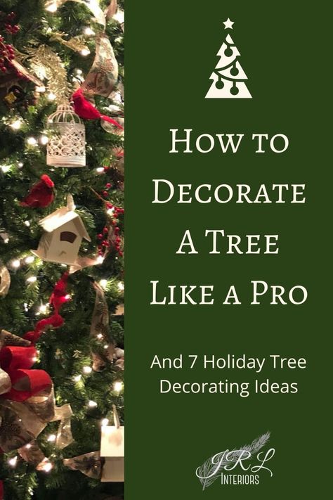 How to Decorate a Tree like a pro - with 7 themed Christmas tree ideas. Follow along as we create themed trees for a commercial installation and learn our tips and tricks from the fastest way to string lights, to selecting ornaments for a beautiful finished look. How To Decorate Your Christmas Tree Like A Professional, How To Add Picks To A Christmas Tree, Pointsetta Decor, How To Properly Decorate Christmas Tree, How To Decorate Xmas Tree, Steps To Decorate A Christmas Tree, Aspen Fir Christmas Tree Decorated, How Many Ornaments For Christmas Tree, How To Decorate A Christmas Tree Ideas