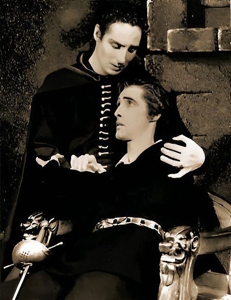 David Powell as Horatio and John Carradine as Hamlet. October 1943 Hamlet Horatio, John Carradine, Im Sick, Horror Icons, Feeling Sick, Always And Forever, Art Reference, Literature, Hollywood