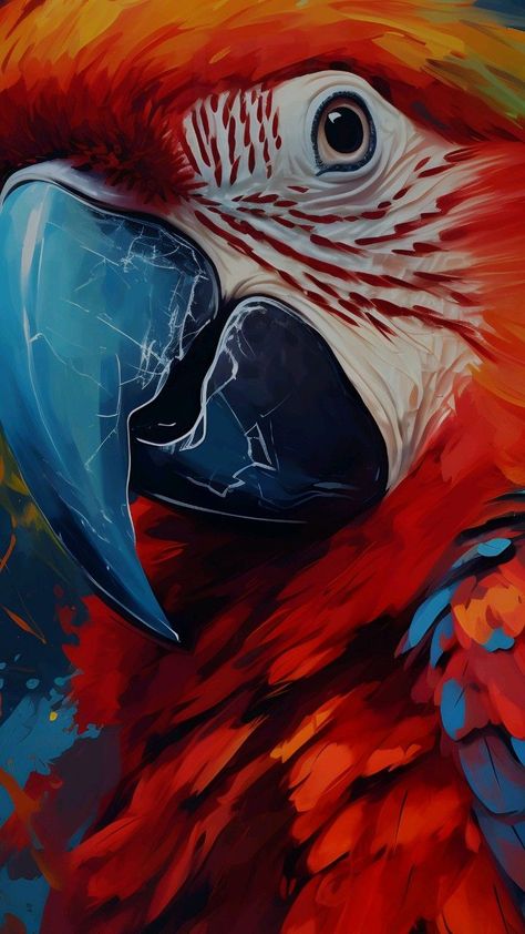 Macaw Painting, Birds Scenery, Macaw Art, Colorful Animal Paintings, Parrot Drawing, Toucan Art, Parrot Art, Parrot Painting, Fabric Painting Techniques