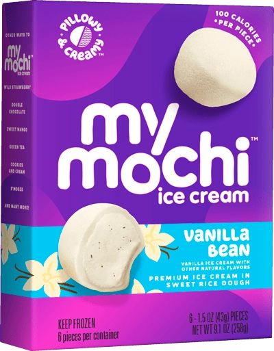 Vanilla Bean Mochi Ice Cream - My/Mochi My Mochi, Sherbet Recipes, Mochi Ice, Frappe Recipe, Bean Ice Cream, Mochi Ice Cream, Ice Cream Packaging, Premium Ice Cream, Cold Treats