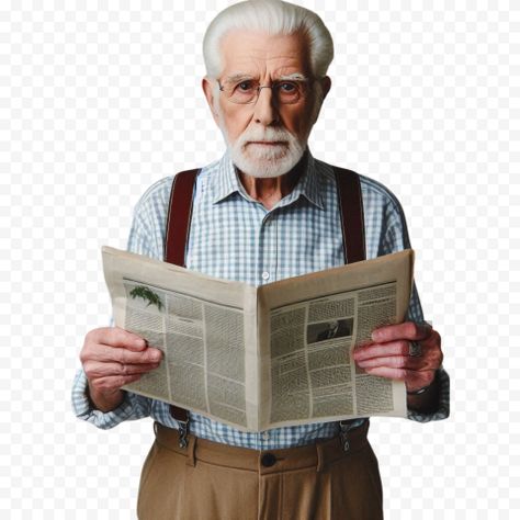 Elderly Holding Newspaper Isolated Background Holding Newspaper, Pinterest Png, Ios Emoji, Puppy Wallpaper, Newspaper Headlines, Woman Png, Man Character, Old Man, Transform Your Life