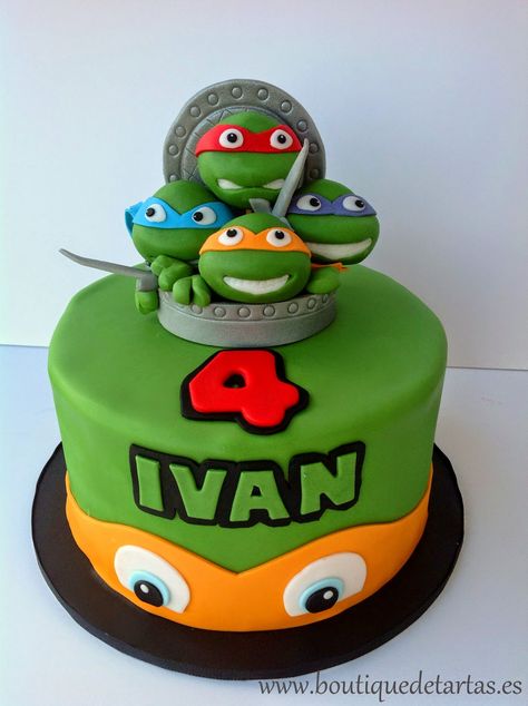 La boutique de las tartas - Cake Design Scooby Doo Birthday Cake, Ninja Turtle Birthday Cake, Turtle Birthday Cake, Scooby Doo Birthday, Teenage Mutant Ninja Turtle Cake, Ninja Cake, Tmnt Cake, Turtle Birthday Parties, Tmnt Birthday