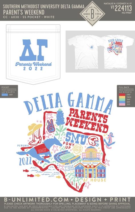 Sorority shirt, sorority shirt design Tri Delta Shirt, Sorority Membership Ideas, T Shirt Sorority Design, Sorority Parents Weekend Themes, Sorority Game Day Shirts, Event T Shirt Design Ideas, B Unlimited Shirts, Sorority Philanthropy Event Shirts, Event Tshirt Design Shirt Ideas