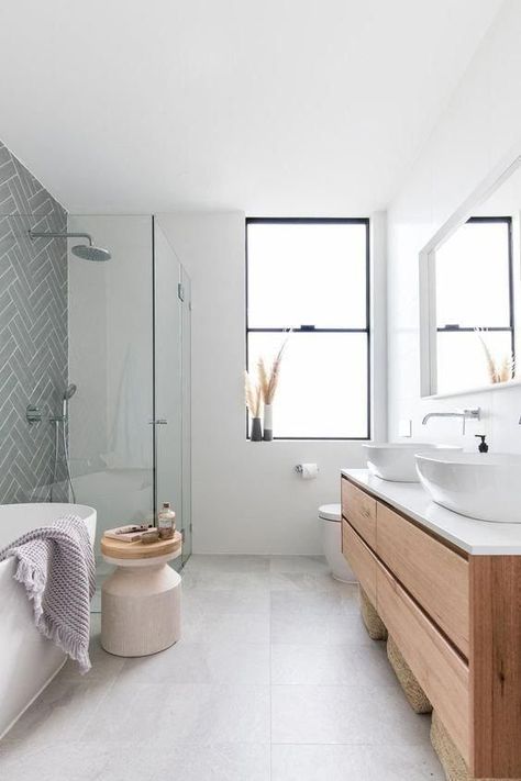 White Bathroom Designs, Scandinavian Bathroom, Small Bathroom Makeover, Bathroom Tile Designs, Bathroom Trends, Bathroom Design Small, Small Bathroom Remodel, White Bathroom, Modern Bathroom Design