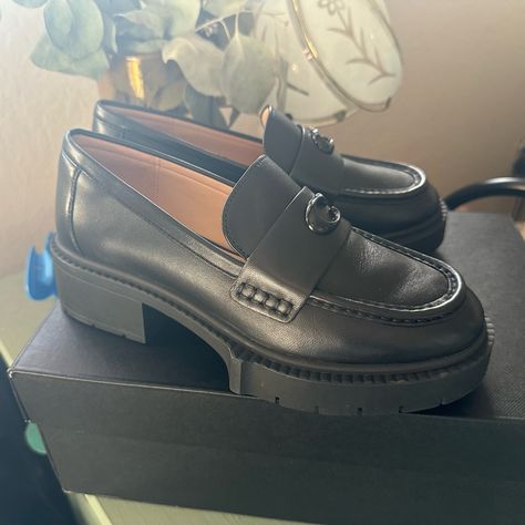 New Never Worn Coach Loafers. They’re Super Cute And Comfortable! Perfect For That Fall Season Coach Price Is 195 But I’m Discounting Them. #Goth #Platformloafers #Loafers #Coach #Miumiu Coach Loafers, Platform Loafers, Coach Shoes, Fall Season, Miu Miu, Loafer Flats, Loafers, Super Cute, Women Shopping