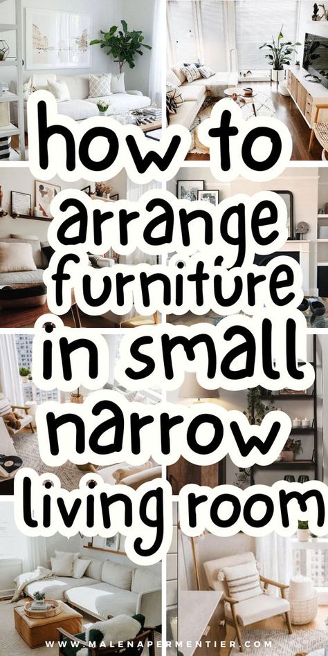 Arranging furniture in a narrow living room can be a fun challenge! I love maximizing space by using slim, multi-functional pieces and placing furniture along the walls to keep the room open. Think about adding a cozy rug to define the space and floating shelves to save floor space. If you’re like me, you’ll want to create a seating area that feels inviting without overcrowding the room—just a few smart moves can make a narrow living room feel cozy and stylish! How To Make The Most Of A Small Livingroom, Very Small Living Room Layout, Narrow Rooms Ideas, Beautiful Sitting Rooms, Seating Ideas For Small Living Room, Cozy Narrow Living Room, Small Loft Area Ideas Upstairs, Loveseats Facing Each Other, Extra Seating In Small Living Room