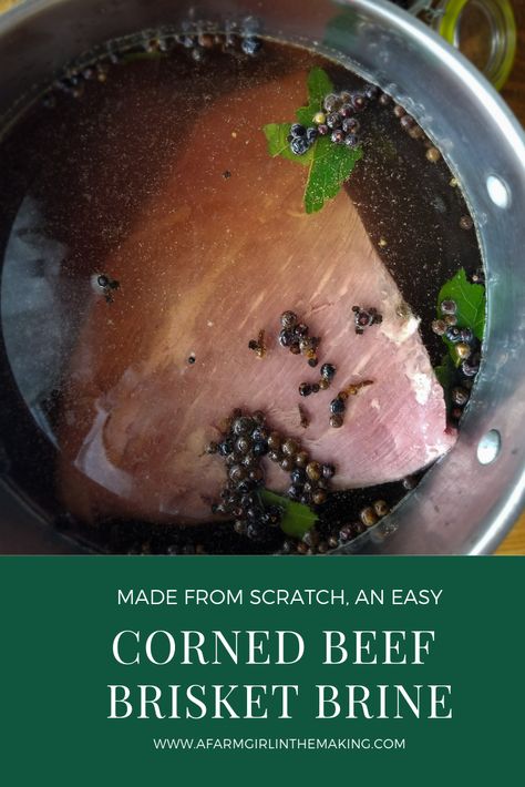 A good nitrate free corned beef brisket brine will transform an average brisket to one which your family will love! Give this recipe a try and leave the nitrates behind. www.afarmgirlinthemaking.com Brisket Brine, Beef Brine Recipe, Homemade Corned Beef, Canned Corned Beef, Corned Beef Brisket, Smoked Beef Brisket, Brine Recipe, Corned Beef Recipes, Deli Meat