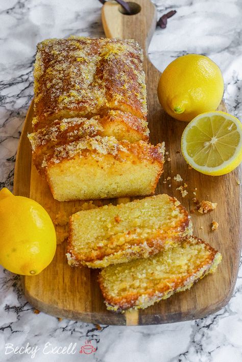 Dairy Free Lemon Cake, Gluten Free Lemon Drizzle Cake, Lemon Drizzle Cake Recipe, Gluten Free Lemon Cake, Glutenfri Baking, Gluten Free Cake Recipe, Lemon Bar, Lemon Drizzle Cake, Lemon Bread