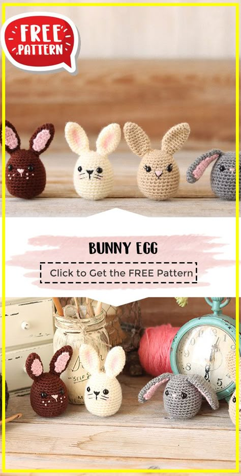 crochet BUNNY EGG free pattern - FREE Crochet easter Pattern for Beginners. Click to Get the Pattern #easter #crochetpattern #crochet via @shareapattern.com Crochet Easter Basket Free Pattern, Crochet Spring Patterns, Easter Crochet Patterns Free, Crochet Easter Basket, Crochet Store, Easter Egg Pattern, Crochet Toys Free, Crochet Easter, Bunny Egg