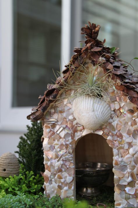 How to Craft a Fairy House : HGTV Gardens Faerie Garden, Indoor Fairy Gardens, Shell House, Hgtv Garden, Miniature Gardens, Fairy Furniture, Faeries Gardens, Meteor Garden 2018, Magic Garden