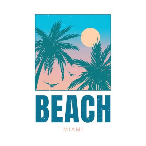 Surfer Design, Retro Wave, Surf Tee, Miami Beach Florida, Florida Beach, Retro Waves, Beach Design, Florida Beaches, Miami Florida