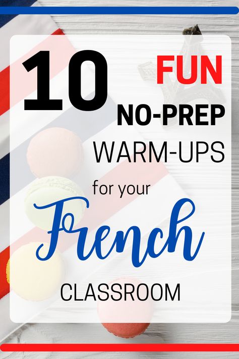 These fun French class games are great for warm-ups and getting your students ready for an awesome lesson! #frenchteacher #frenchlanguage #frenchgames #funwithfrench #teachersfollowteachers #teacherblog #teachersofinstagram #teachersofthegram #teachergram #teachingideas #teacher #education #educator #languageteaching #languageteacher French Tutoring Ideas, French Games Classroom Activities, Grade 4 French Immersion, French Lessons For Kids, Core French Activities, French Games For Kids, French Club Ideas, French Preschool Activities, French Learning Games