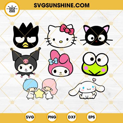 Sanrio Clipart, Sanrio Png, Notebook Craft, Blue Notebook, 48 Birthday, Kawaii Characters, Friends Svg, Disney Embroidery, Glass Wrap