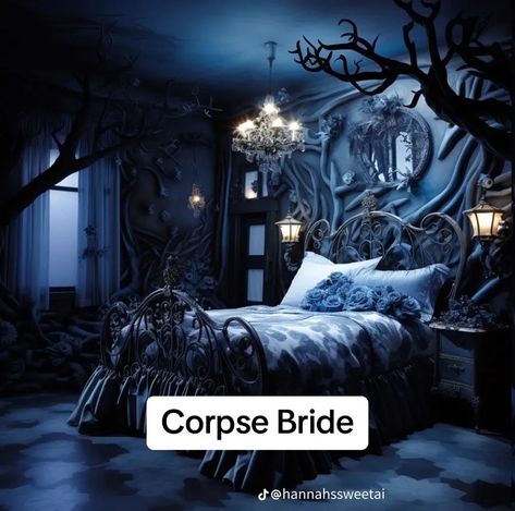 Corpse Bride Bedroom Ideas, Corpse Bride Room Decor, Gothic Room, Brides Room, Colorful Room Decor, House Craft, Dark Academia Decor, Dream House Rooms, Corpse Bride