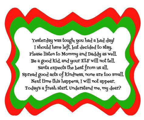 Elf on the Shelf Bad Day Poem with Printable - DIY Inspired Elf Warning Letter, Elf On The Shelf Warning, Elf Warning, Elf On Shelf Letter, To Do App, Elf Notes, Regal Bad, Bad Elf, Elf Shelf