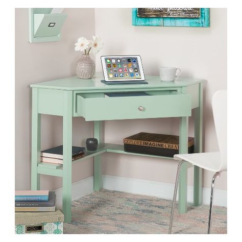 Ellen Corner Desk - Buylateral : Target Small Computer Table, Bilik Tidur Kecil, Small Bedroom Desk, Small Corner Desk, Ikea Linnmon, Wood Corner Desk, Reka Bentuk Bilik Tidur, Corner Writing Desk, Pc Table