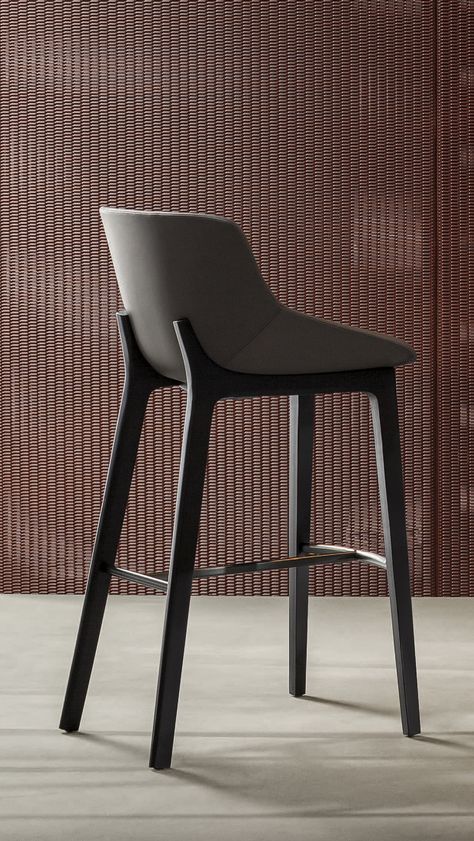 Bonaldo Artika Too Bar Stool (Wood) Minimal Bar Stool, Bar Stools Kitchen Island Ideas, Bar Chair Design, Contemporary Bar Chair, Bar Chairs Design, Bar Stool Wood, Safety Fence, Bar Stools Kitchen Island, Kursi Bar