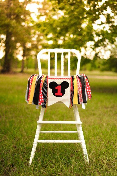 15 Mickey Mouse Birthday Party Ideas - Love The Day Mickey Mouse Birthday Decorations, Mickey First Birthday, Mickey 1st Birthdays, Mickey Mouse Themed Birthday Party, Mickey Mouse Baby Shower, Mickey Mouse First Birthday, Mickey Mouse Clubhouse Birthday Party, Birthday High Chair, Mickey Mouse 1st Birthday