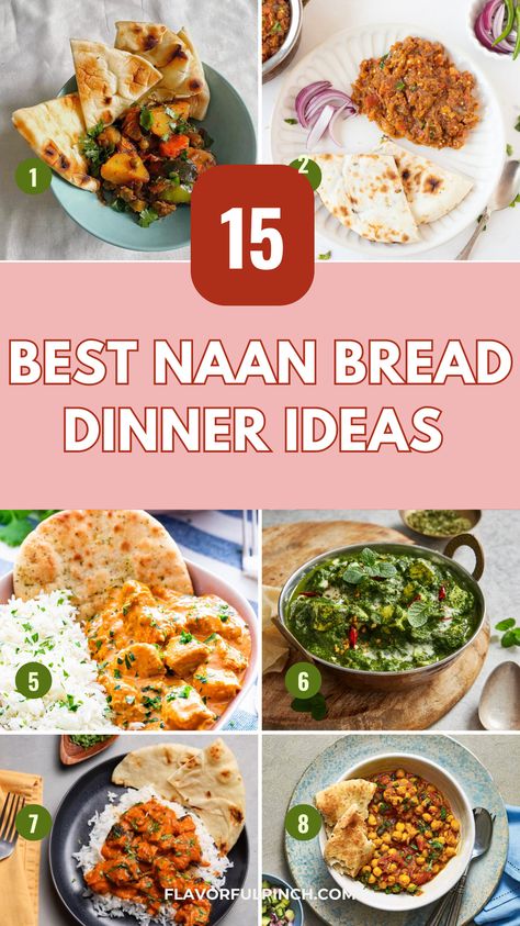 Wondering what is best as a side dish for naan? Look no further! This collection of 15+ recipes to serve with naan will surely give you plenty of options to serve with quite possibly the best flatbread!
Naan Ideas Dinners, Naan Bread Meal Ideas, Naan Bites Ideas, Meals With Naan Bread, Naan Recipe Dinners, Naan Bread Ideas Meals, Naan Dinner Ideas, Recipes With Naan Bread Dinners, What To Do With Naan Bread Naan Bread Snack Ideas, Nann Bread Appetizer, Naan Bread Ideas Meals Dinners, Dinner With Naan Bread, Dinners With Naan Bread, Naan Ideas Dinners, Uses For Naan Bread, Naan Recipe Dinners, What To Make With Naan Bread