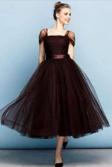 Petite Ball Gown, Formal Evening Dresses Plus Size, Gaun Tulle, Kain Tile, Tea Length Tulle, Simple Frock Design, Simple Frocks, Gaun Fashion, Frock For Women