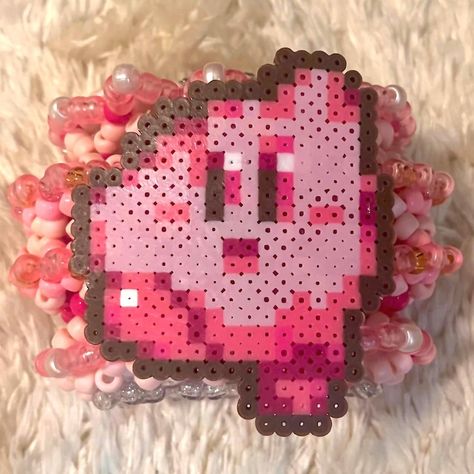 Kandi Kirby Pink Roatating Cuff Kirby Kandi, Rave Kandi Ideas, Kandi Ideas, Kandi Cuff, Craft Decor, Kandi Bracelets, Mount Pleasant, Kandy, Perler Beads