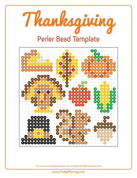 Thanksgiving Perler Bead Patterns - Crafty Morning Pearler Bead Patterns Thanksgiving, Perler Bead Turkey, Turkey Perler Beads, Perler Bead Patterns Thanksgiving, Perler Bead Mini Patterns, Turkey Perler Bead Patterns, Perler Beads Autumn, Autumn Perler Bead Patterns, Tiny Perler Bead Patterns Easy