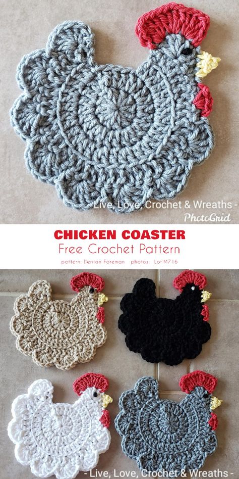 Kitty Coasters Free Pattern, Fun Quick Crochet Projects, Random Crochet Patterns, Crochet Weight 3 Yarn Patterns, Crochet Ideas And Patterns, Acrylic Yarn Crochet Patterns, Cute Useful Crochet Projects, What To Make With Cotton Yarn, Crochet Decor Free Pattern