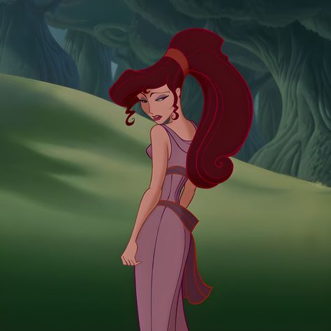 From animated Disney film, “Hercules” (1997). Megara Hairstyle, Meg Hurceles, Megara Fanart, Meg From Hercules, Red Hair Baby, Hercules Meg, Hercules 1997, Megara Disney, Megara Hercules