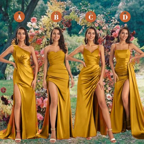 Yellow Gold Bridesmaid Dresses, Bridesmaid Dresses Mustard, Mustard Yellow Bridesmaid Dresses, Yellow Fall Dress, Wedding Dresses For Maids, Marigold Bridesmaid Dresses, Mustard Bridesmaid, Mustard Bridesmaid Dresses, Mustard Yellow Bridesmaid Dress