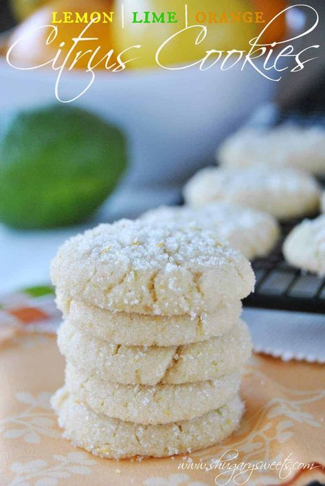 Citrus Cookies, Cookies Orange, Shugary Sweets, Orange Cookies, Fresh Fruit Recipes, Sweet Cookies, Yummy Sweets, Tea Cakes, Eat Dessert