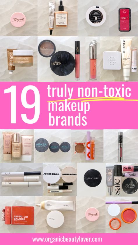 19 Truly Non Toxic Makeup Brands in 2024 - Organic Beauty Lover Non Toxic Skincare Products, Organic Makeup Products, Toxic Free Makeup, Clean Makeup Brands, Nontoxic Makeup, Non Toxic Makeup Brands, Elate Cosmetics, Chemical Free Makeup, Best Organic Makeup