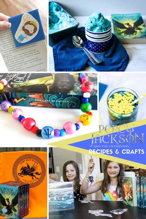 Planning a Percy Jackson party or just super fans of the #PercyJacksonandtheOlympians series? You’ll love these great Percy Jackson-inspired recipes and crafts for your middle-grade readers. Everything from Percy Jackson and the Olympians games to crafts and recipes. Sponsored by Disney Book Group AD Percy Jackson Book Club Ideas, Percy Jackson Party Ideas Games, Percy Jackson Nectar Recipe, Percy Jackson Unit Study, Percy Jackson Classroom Theme, Percy Jackson Art Ideas, Percy Jackson Party Games, Percy Jackson Party Food, Percy Jackson Activities