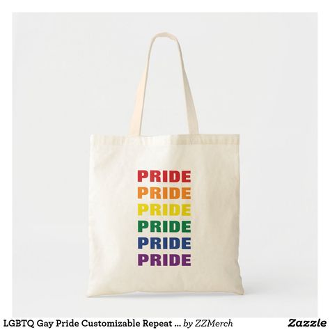 LGBTQ Gay Pride Customizable Repeat Text Tote Bag Rainbow Stuff, Pride Merchandise, Love Matters, Pride Merch, Lgbtq Pride, Perfect Tote Bag, Lgbt Pride, Pride Month, Mothers Day Cards