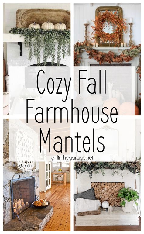 Thanksgiving Decor Fireplace, How To Decorate A Mantle For Fall, Layering Art On Mantle, Autumn Mantel Decorating Ideas, Autumn Fireplace Decor Ideas, Vintage Farmhouse Fall Decor, Fall Fireplace Hearth Decor, Thanksgiving Mantle Decorating Ideas, Thanksgiving Mantle Ideas