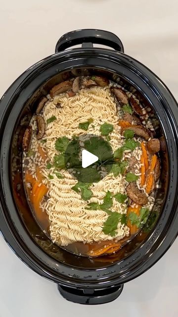 Jacky Has Fun on Instagram: "Delicious Ramen Soup #ramen #slowcooker #crockpot #deliciousfood #dinnerideas #soup #soupseason #ramennoodles #recipeideas" Ramen In Crockpot, Crock Pot Ramen, Crockpot Ramen, Ramen Noodle Soup Recipes, Slow Cooker Ramen, Delicious Ramen, Soup Ramen, Crockpot Pork Chops, Dumplings For Soup