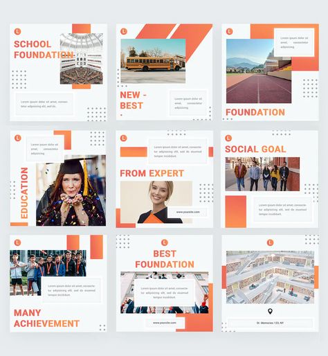 Instagram Company Feed, Educational Instagram Feed, Education Instagram Feed, School Instagram Feed, Simple Social Media Design, Corporate Instagram Feed, Feeds Instagram Inspiration Organisasi, Feeds Instagram Organisasi, Education Instagram Post