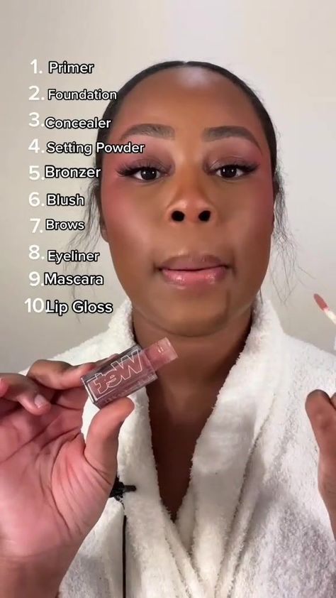 How To Buy Makeup For Beginners, Beginner Makeup What To Buy, How To Apply Face Products, Make Up List For Beginners Products, Beginners Make Up Tutorials Step By Step, Makeup Kits For Beginners, Daytime Makeup For Black Women, Full Face Makeup Products List, Makeup Products Black Women