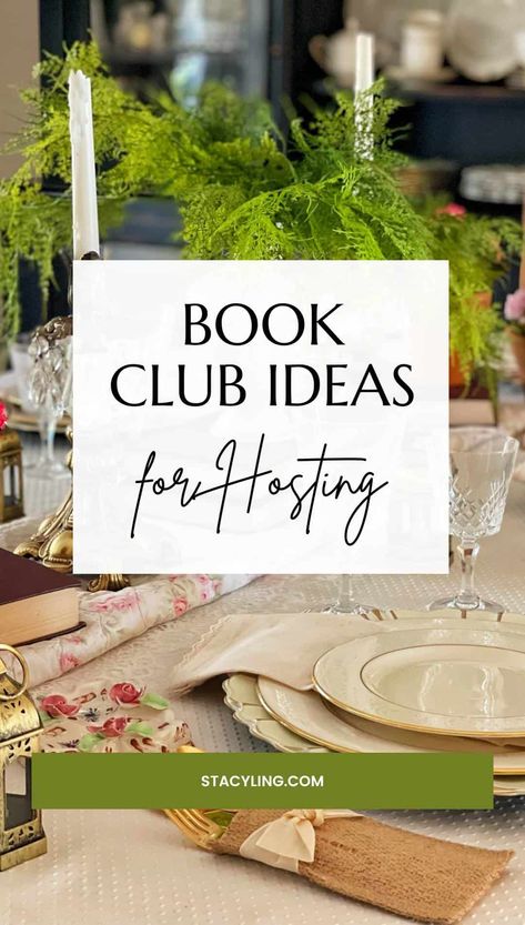 Bookclub Dinner Party, Book Club Table Setting, Christmas Book Club Food, Book Club Tea Party Ideas, Book Club Themed Snacks, French Themed Book Club, Book Club Refreshment Ideas, Book Club Meal Ideas Dinners, Book Club Lunch Ideas