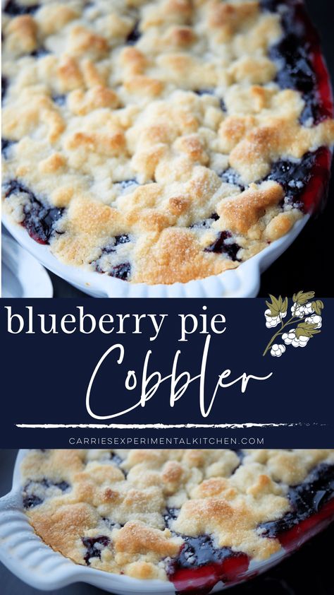 This four ingredient Blueberry Pie Cobbler is super simple to prepare and makes a delicious, last minute dessert.  #dessert #blueberry #cobbler Ways To Use Blueberry Pie Filling, Blueberry Pie Filling Cobbler, Blueberry Pie With Canned Filling, Canned Blueberry Pie Filling Recipes, Low Fat Blueberry Muffins, Blueberry Pie Filling Recipes, Pie Filling Desserts, Dessert Blueberry, Blueberry Crumb Bars