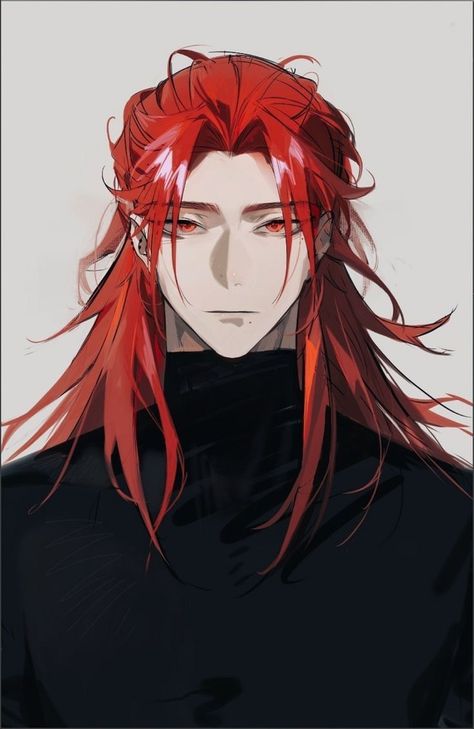 Wedding Bands Black, Black Wedding Bands, Wedding Rings Black, Anime Red Hair, Rings Black, Dungeons And Dragons Characters, Cool Anime Guys, Character Design Male, 영감을 주는 캐릭터