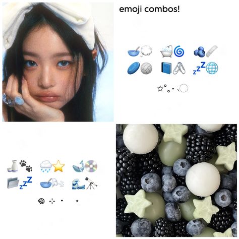 Acubi Emoji Combo, Kpop Emoji Combos, Blue Username Ideas, Blue Aesthetic Emoji Combo, Space Emoji Combo, Blue Emojis Aesthetic, Y2k Emoji Combinations, Sea Emoji Combos, Blue Emoji Combos