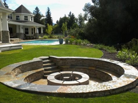 Ground Fire Pit, Sunken Fire Pits, Backyard Fire Pit, Stone Fire Pit, Fire Pit Designs, Diy Fire Pit, Have Inspiration, Backyard Fire, Backyard Living