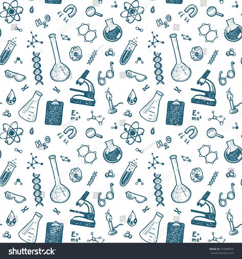 Hand Drawn Chemistry seamless pattern. Science background. #Ad , #Affiliate, #Chemistry#Drawn#Hand#seamless Chemistry Drawing, Tabel Periodik, Science Doodles, Chemistry Projects, Chemistry Art, Science Words, Science Background, Science Stickers, Chemistry Experiments