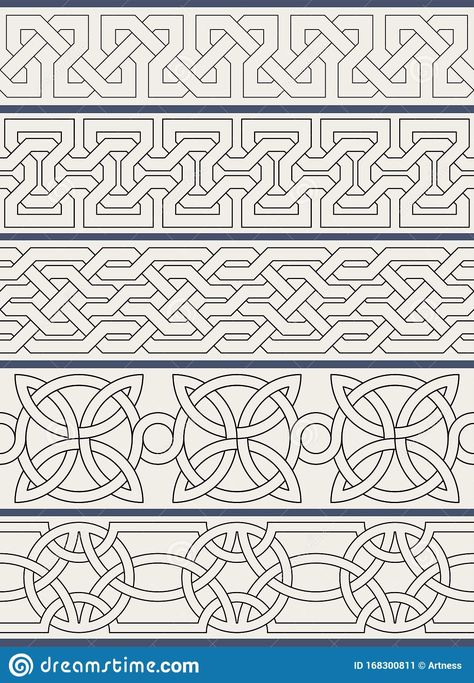 Islamic Border Design, Knotwork Border, Knot Drawing, Celtic Knot Drawing, Dibujos Tattoo, Leather Tooling Patterns, Tooling Patterns, Seni 2d, Islamic Patterns