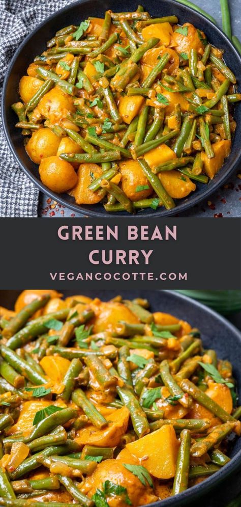 Sweet Green Bean Recipes, Vegan Green Bean Recipes, Indian Beans Recipe, Kosher Rules, Green Bean Curry, Fresh Green Bean Recipes, Thermal Cooking, Vegetable Curry Recipes, Bean Curry