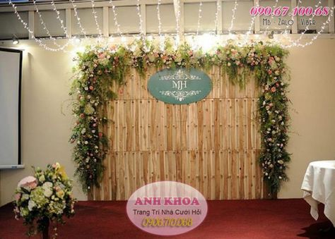 Bamboo backdrop Bamboo Backdrop, Dekor Pelaminan, Acara Lamaran, Engagement Stage Decoration, Engagement Decor, Exotic Wedding, Beach Themed Party, Church Flowers, Engagement Decorations